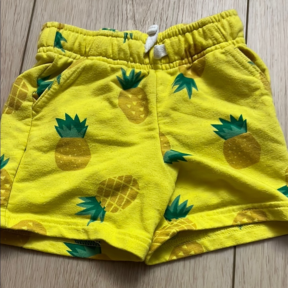 Cat & Jack Yellow Green Pineapple Print Shorts
